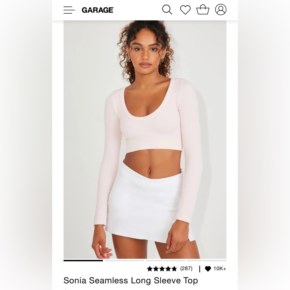 NWOT Garage pink cropped long sleeve small